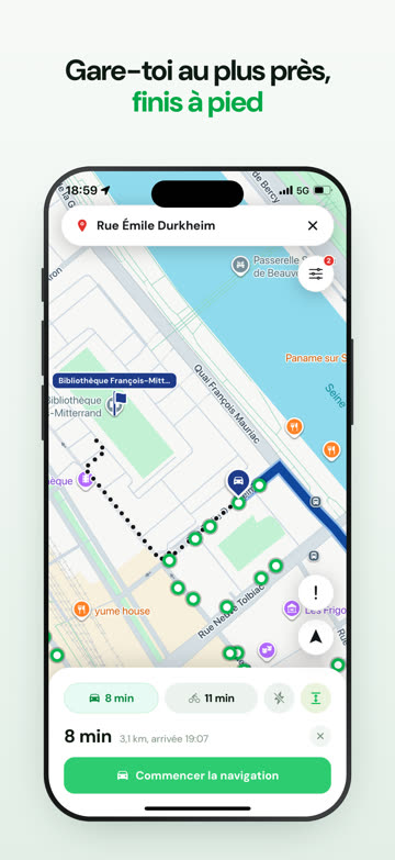 Le trajet à pied de la place jusqu'à l'adresse